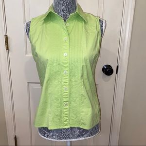 Tommy Hilfiger Button Up cotton blouse tank green